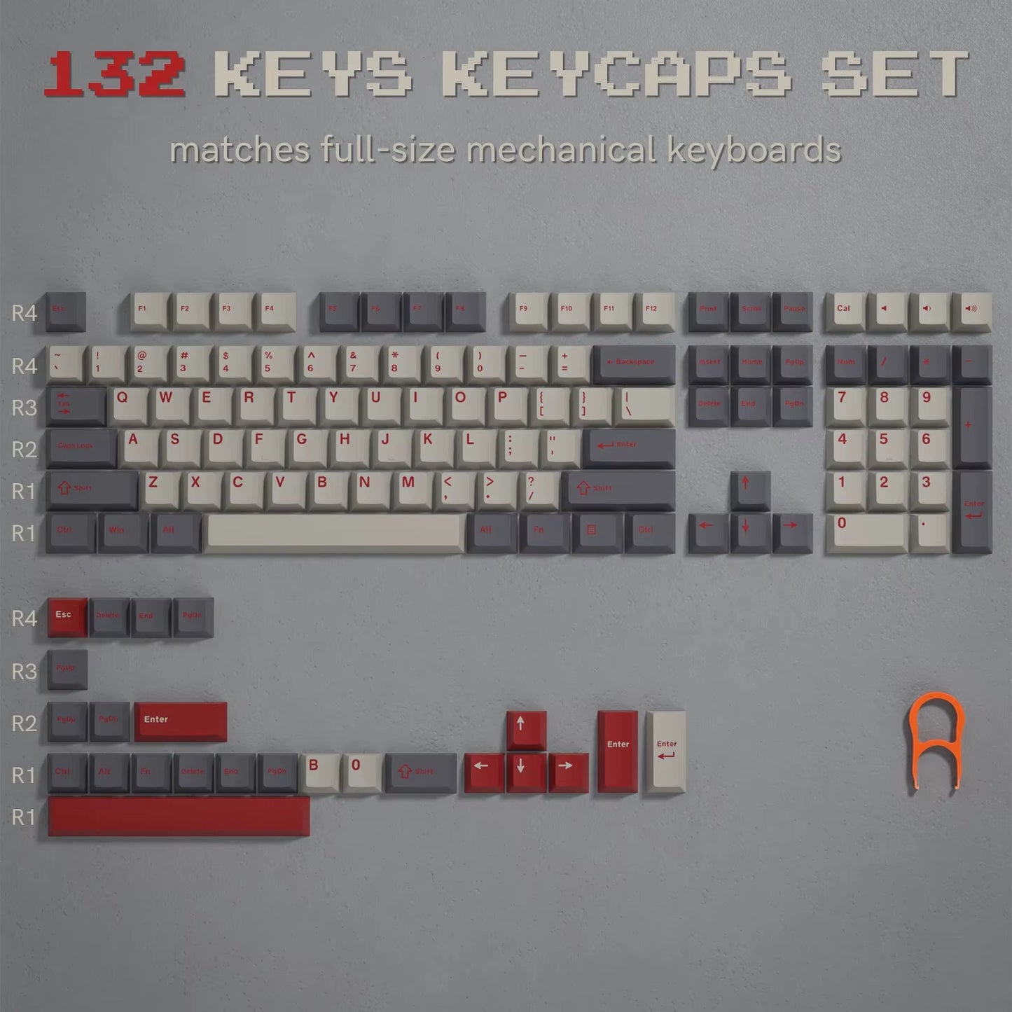 168-Key Double Shot PBT Keycap Set for Cherry MX and Gateron Switches - Custom WOB Cherry Profile Gaming Keyboard Keycaps