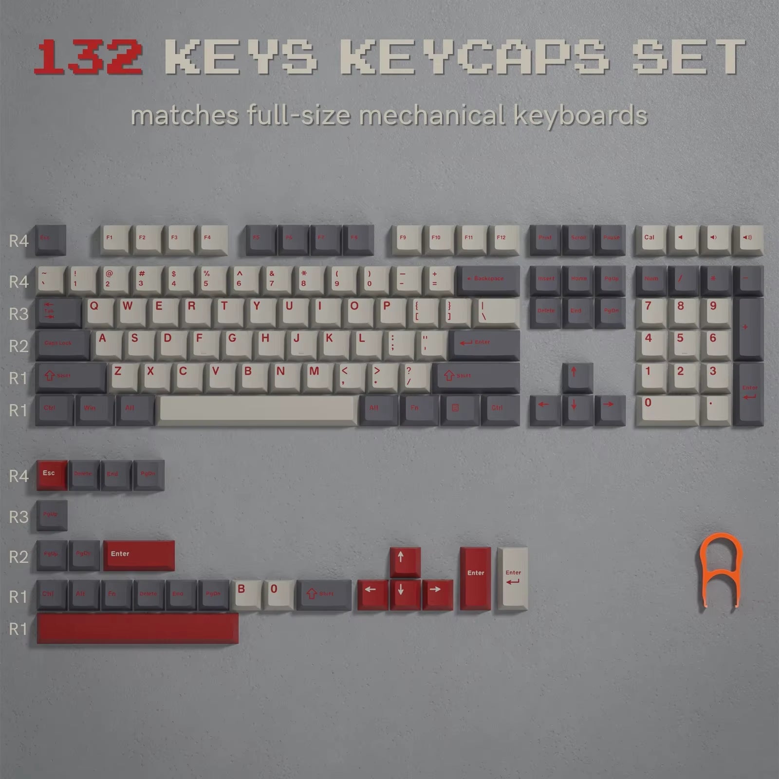 168-Key Double Shot PBT Keycap Set for Cherry MX and Gateron Switches - Custom WOB Cherry Profile Gaming Keyboard Keycaps