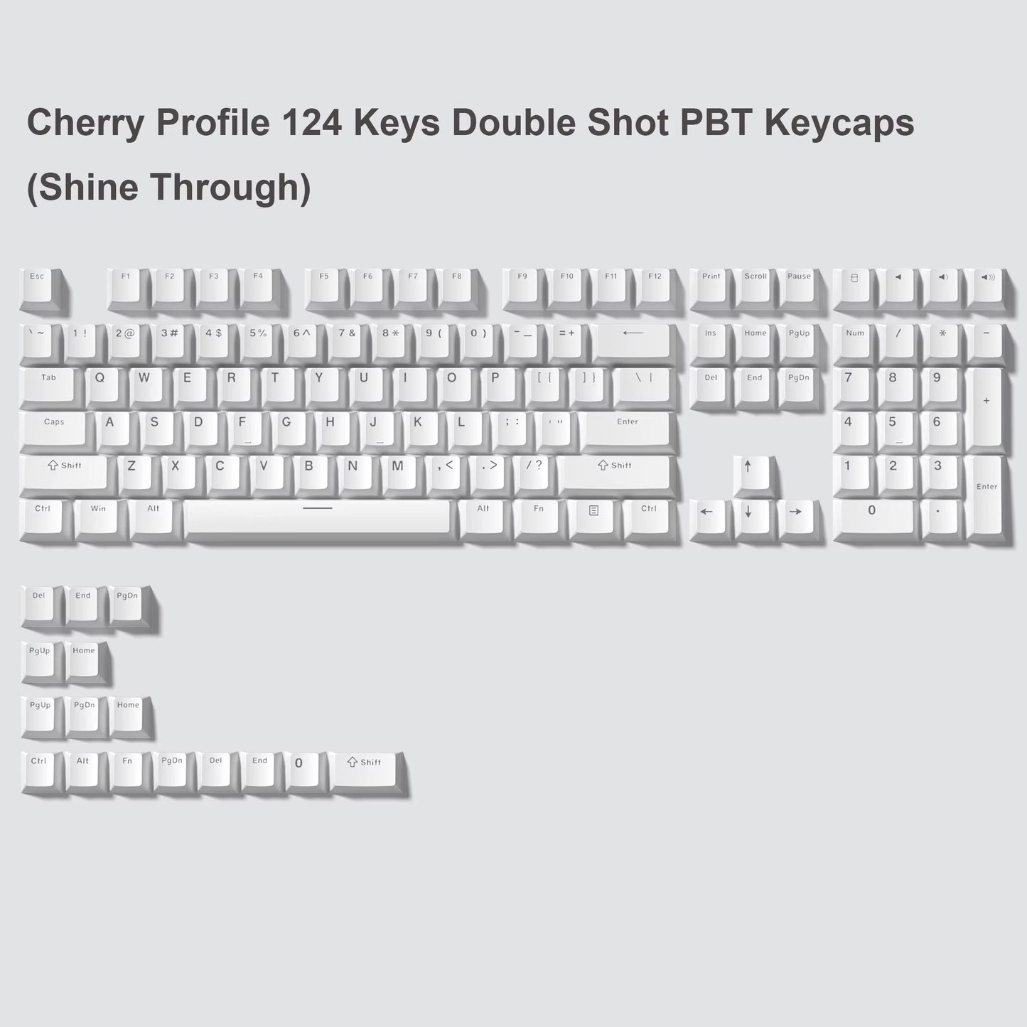 168-Key Double Shot PBT Keycap Set for Cherry MX and Gateron Switches - Custom WOB Cherry Profile Gaming Keyboard Keycaps