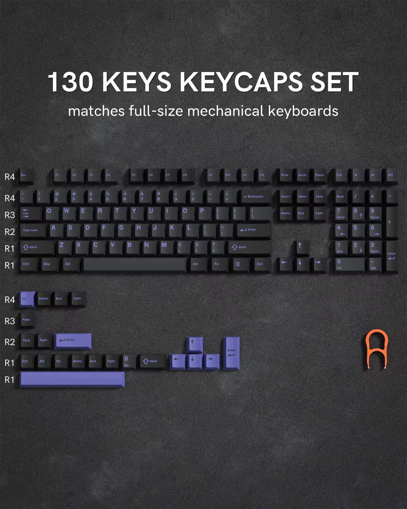 168-Key Double Shot PBT Keycap Set for Cherry MX and Gateron Switches - Custom WOB Cherry Profile Gaming Keyboard Keycaps
