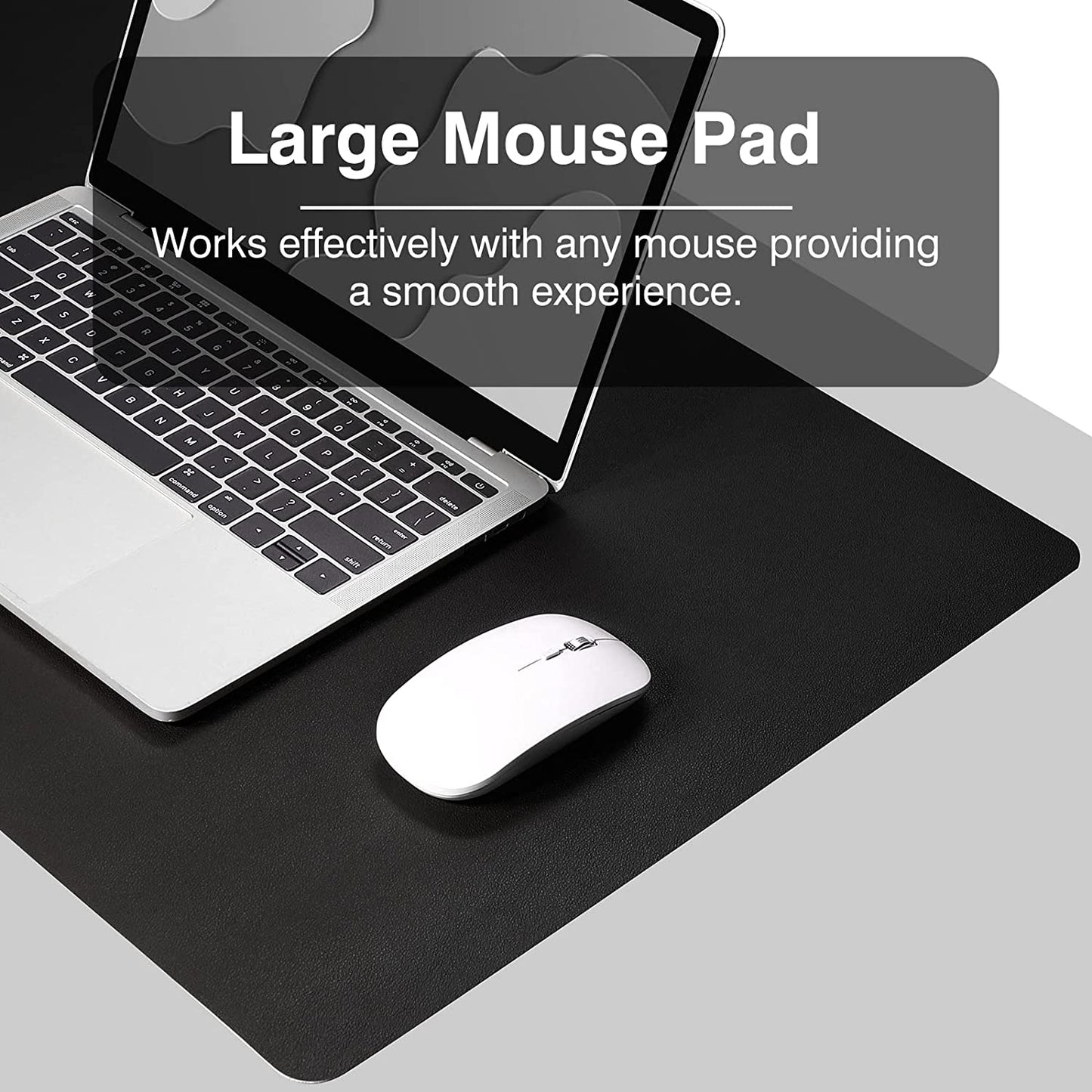 Dual Sided Desk Pad, Large Desk Mat, Waterproof Desk Blotter Protector Mouse Pad, Leather Desk Pad Large for Keyboard and Mouse (36" X 17", Black)