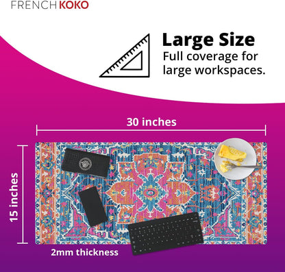 Schreibtischunterlagenschutz, Groß, 78.7 X 38.1 Cm, Niedliches Schreibtisch-Dekor, Laptop-Matte, Schreibtisch-Schreibunterlage, Büro-Mauspad, Heimbüro-Zubehör, Mauspad (Paisley Dreams)