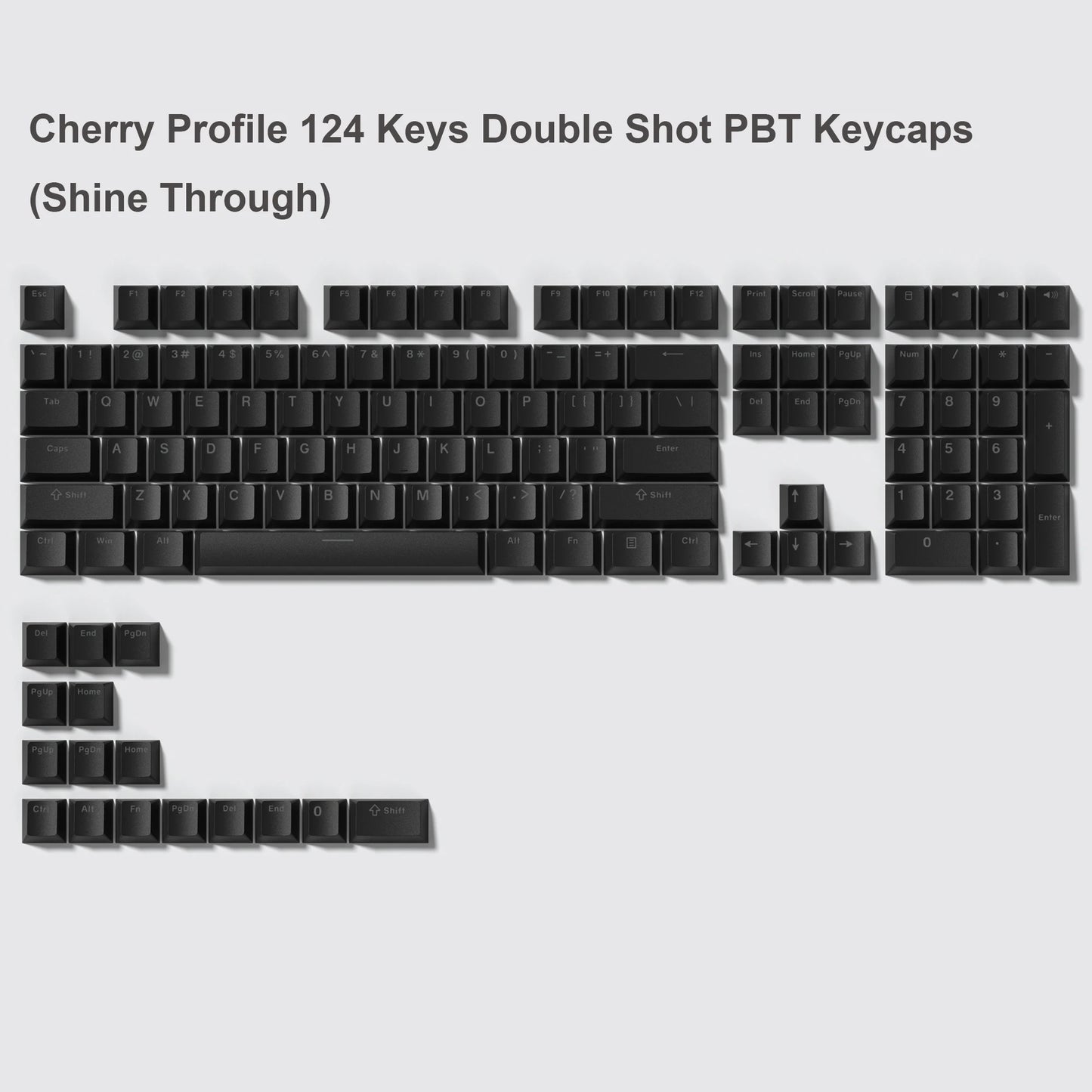 168-Key Double Shot PBT Keycap Set for Cherry MX and Gateron Switches - Custom WOB Cherry Profile Gaming Keyboard Keycaps