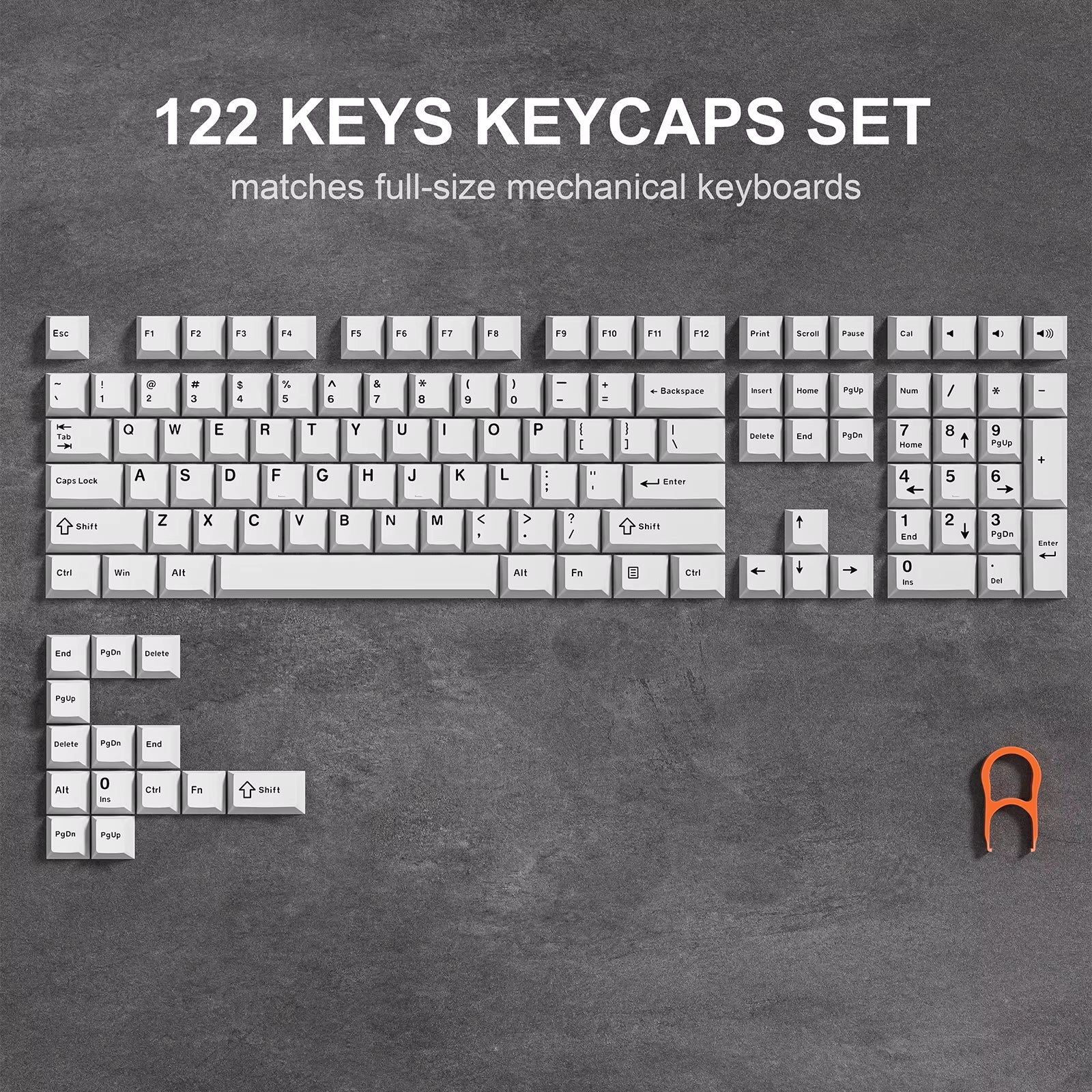 168-Key Double Shot PBT Keycap Set for Cherry MX and Gateron Switches - Custom WOB Cherry Profile Gaming Keyboard Keycaps