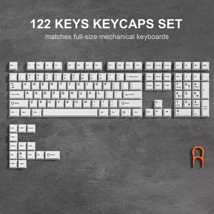 168-Key Double Shot PBT Keycap Set for Cherry MX and Gateron Switches - Custom WOB Cherry Profile Gaming Keyboard Keycaps