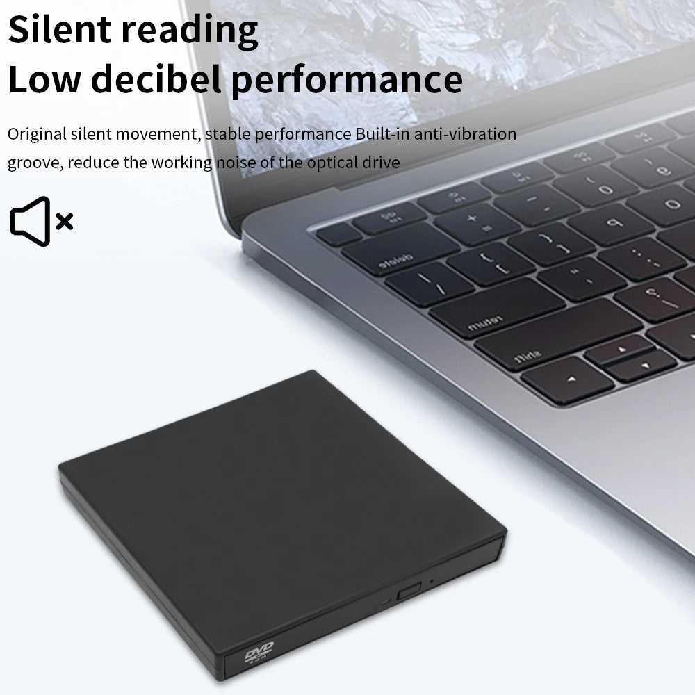 USB External CD DVD Reader CD/DVD Drive USB2.0 External Disk Drive CD-ROM DVD-ROM Optical for Macbook Laptop Desktop PC