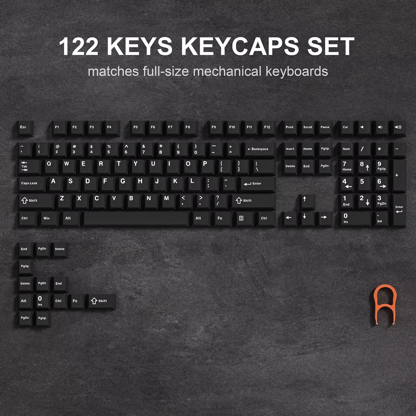 168-Key Double Shot PBT Keycap Set for Cherry MX and Gateron Switches - Custom WOB Cherry Profile Gaming Keyboard Keycaps