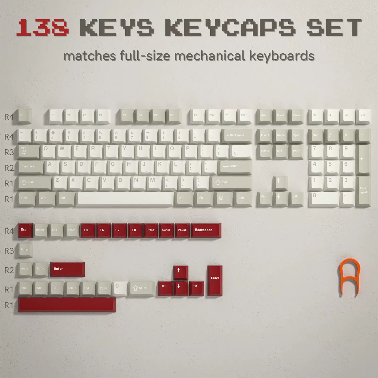 168-Key Double Shot PBT Keycap Set for Cherry MX and Gateron Switches - Custom WOB Cherry Profile Gaming Keyboard Keycaps