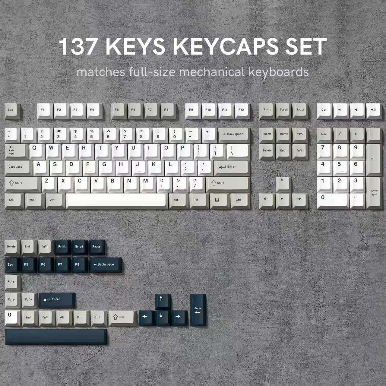 168-Key Double Shot PBT Keycap Set for Cherry MX and Gateron Switches - Custom WOB Cherry Profile Gaming Keyboard Keycaps