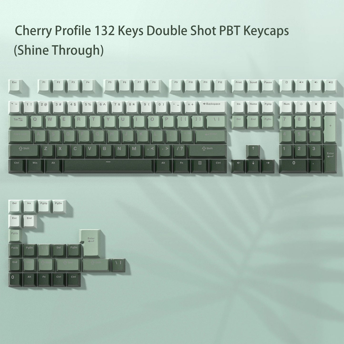 168-Key Double Shot PBT Keycap Set for Cherry MX and Gateron Switches - Custom WOB Cherry Profile Gaming Keyboard Keycaps