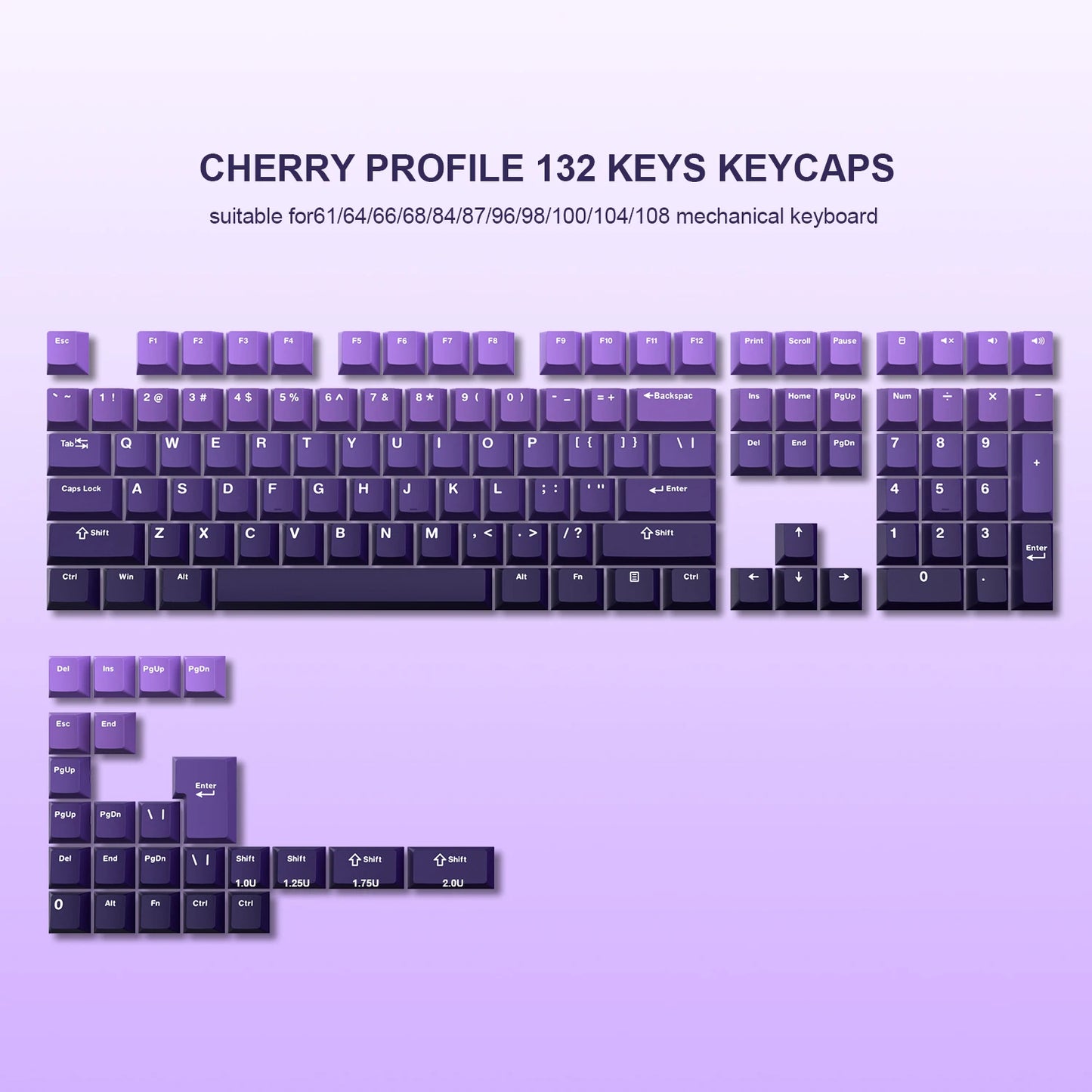 168-Key Double Shot PBT Keycap Set for Cherry MX and Gateron Switches - Custom WOB Cherry Profile Gaming Keyboard Keycaps