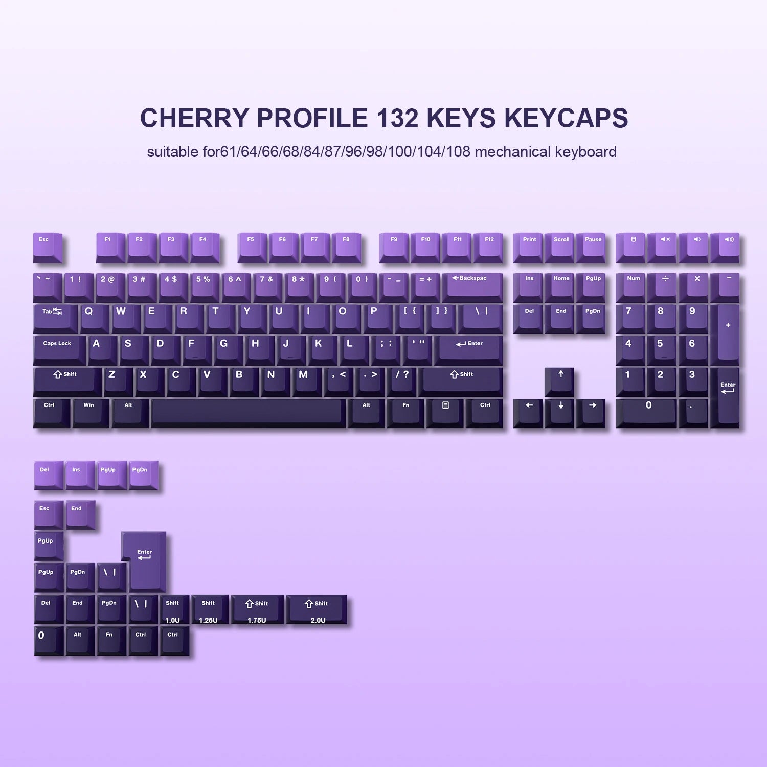 168-Key Double Shot PBT Keycap Set for Cherry MX and Gateron Switches - Custom WOB Cherry Profile Gaming Keyboard Keycaps