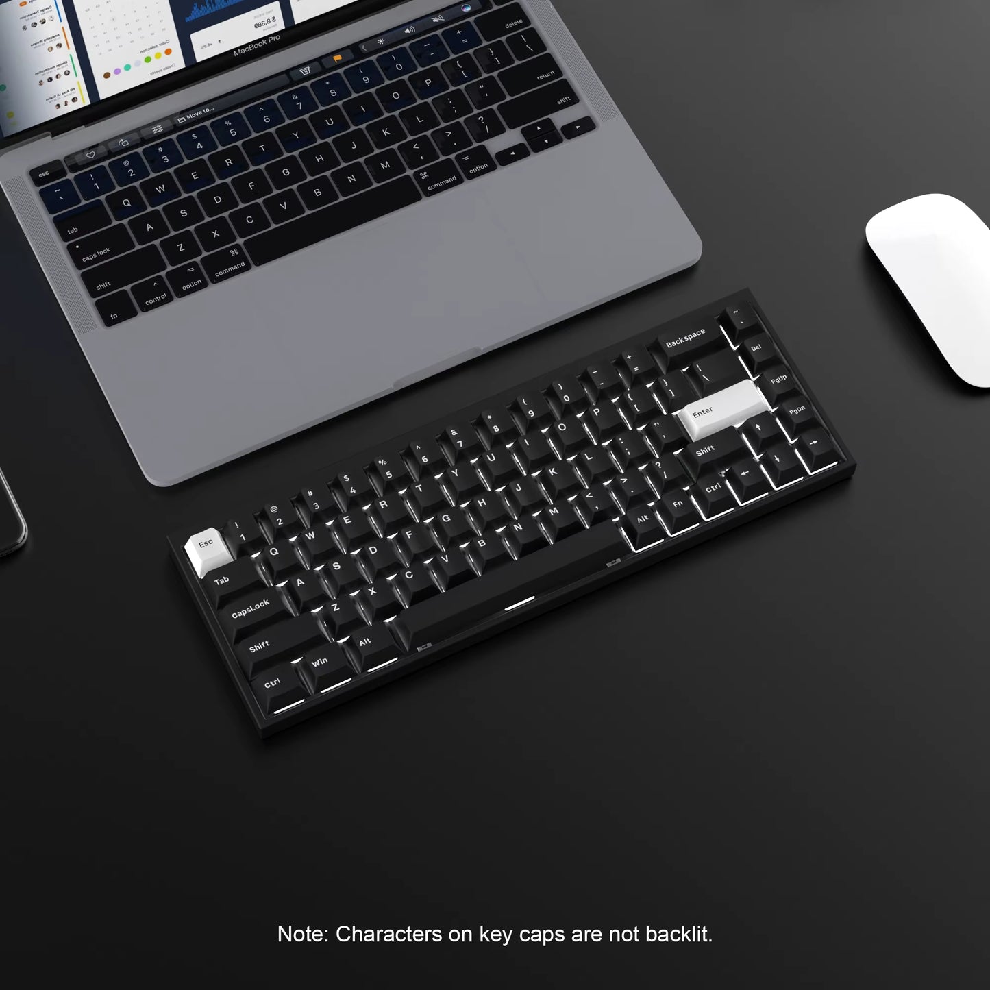 168-Key Double Shot PBT Keycap Set for Cherry MX and Gateron Switches - Custom WOB Cherry Profile Gaming Keyboard Keycaps